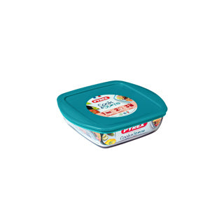 Pyrex cuocere e conservare 1l quadrato 20 x 17 cm con coperchio