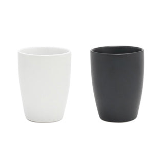 Taza de café sin oreja en blanco o negro 340 ml