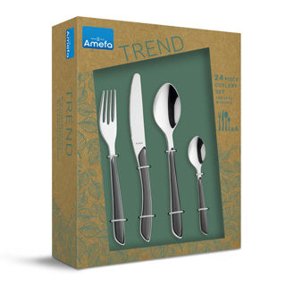 AMEFA CUALLERY SET Eclat de 24 piezas gris