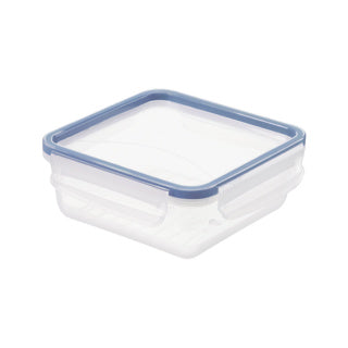 Contenedor para alimentos frescos cuadrado 0,8 l con cierre clic azul | 2 piezas
