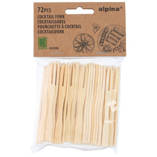Forchetta cocktail 72 pezzi bambù | 4 pezzi