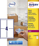 Shipping label avery block-out - 99 - 1 x 139mm white box 100 sheets - 4 labels per sheet