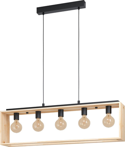 Eglo famborough - lámpara colgante - e27 - 100 cm - madera negra