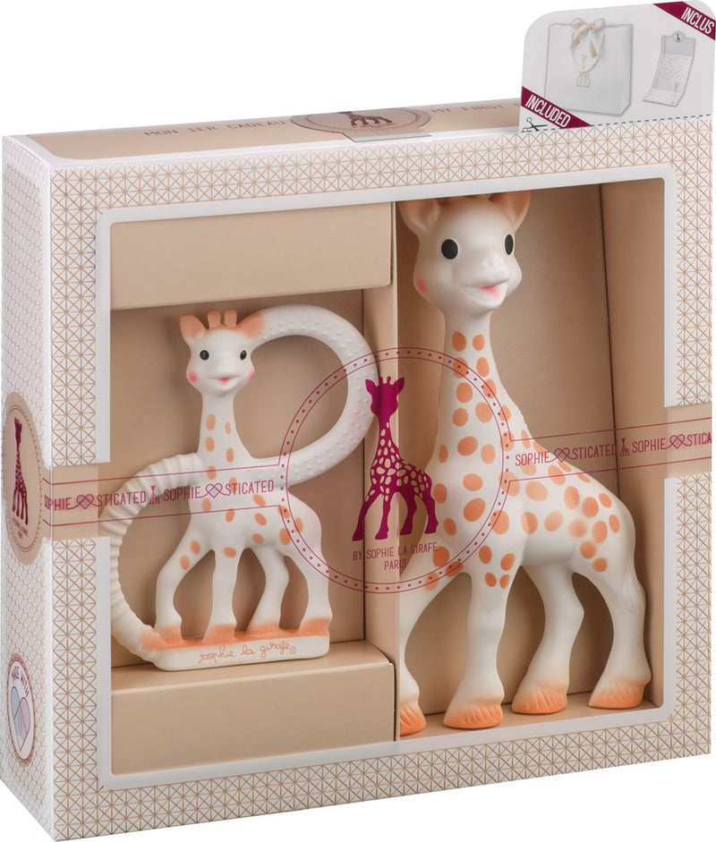Sophie la jirafa sofisticado set de regalo - juguetes para bebés - anillo de dentición tan puro - regalo de maternidad - regalo de baby shower - 4 piezas