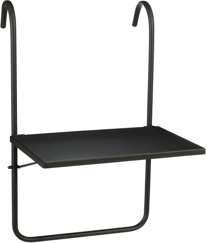 Mica decoraciones mesa colgante seatle balcón - mesa exterior - plataforma para balcón - 57,5 x 38 cm - metal - negro