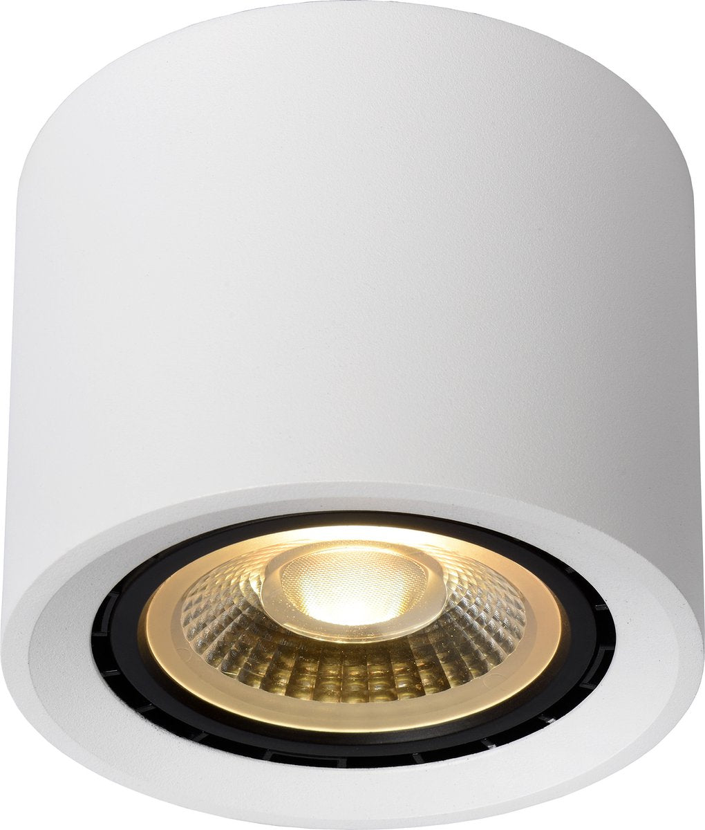 Lucide fedler - plafondspot (plafondlamp) - ø 12 cm - led dim to warm - gu10 (es111) - 1x12w 2200k 3000k - wit