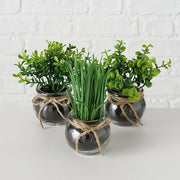 Boltze home kunstplant in glazen pot ø13x15cm - afbeelding 1