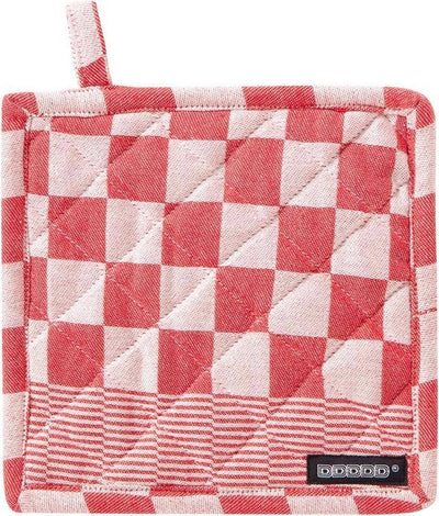 Portapentole per barbecue Ddddd - set da 2 - cotone - a quadri - con occhiello per appendere - 21x21 cm - rosso
