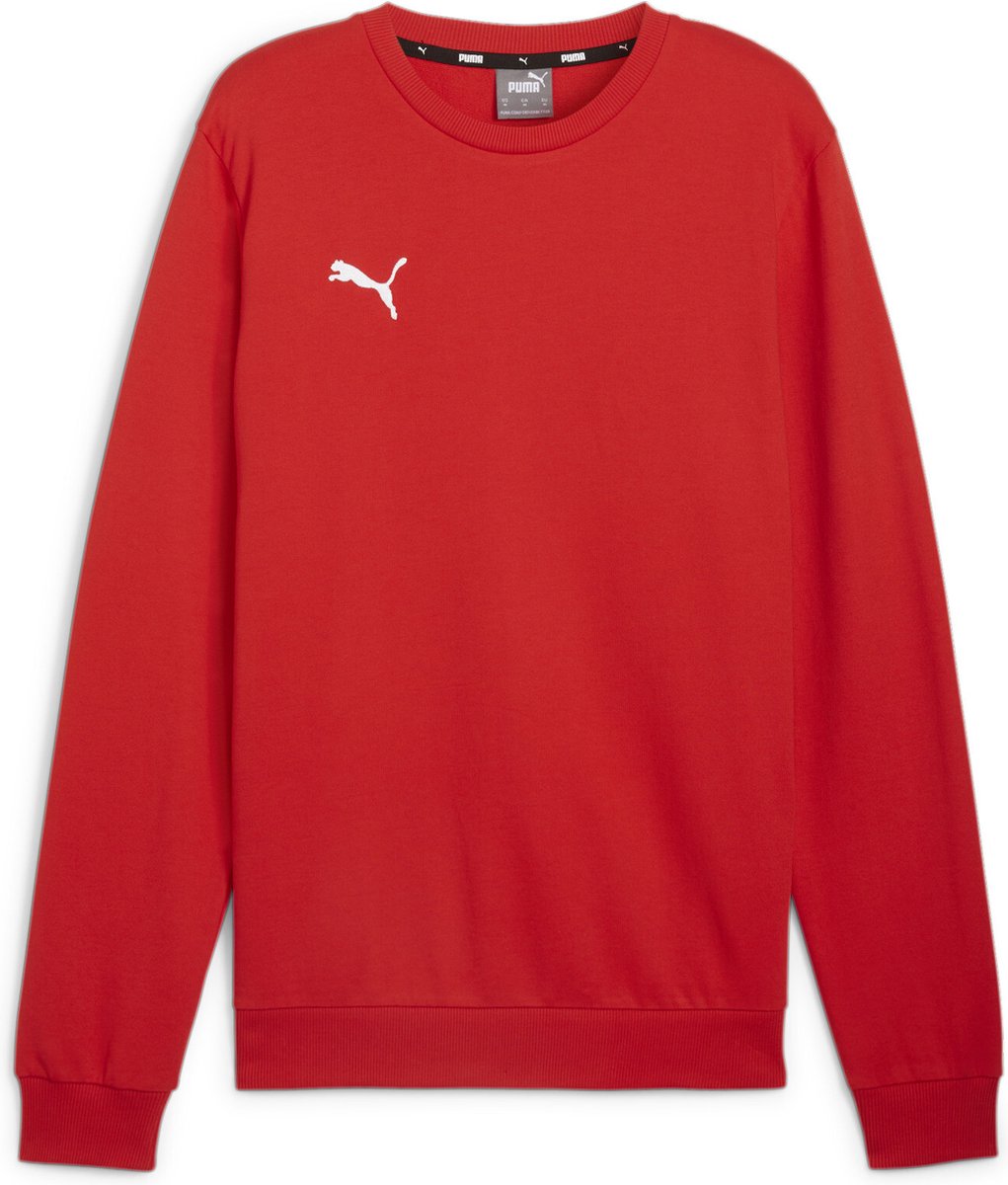 Puma teamgoal casuals sudadera deportiva con cuello redondo para hombre - rojo-blanco