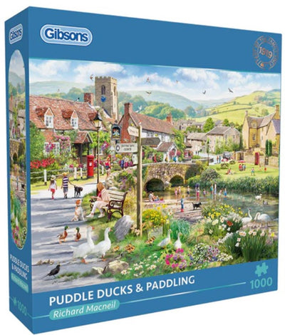 Gibsons - puddle ducks paddling (by richard macneil) - 1000 pieces 68×49cm (w×h) - jigsaw puzzle for adults