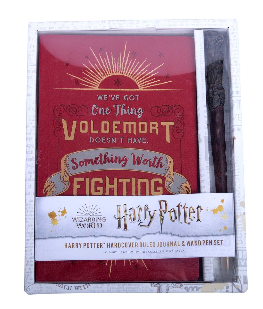 Harry Potter: diario a righe con copertina rigida e set di penne bacchetta