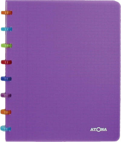 Atoma tutti frutti notebook, ft a5, 144 pages, commercial checkered, transparent purple
