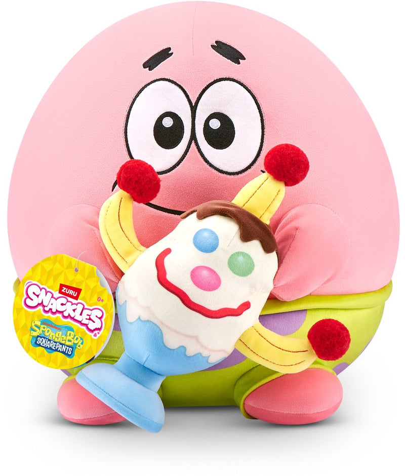 Peluche con licenza Snackles del personaggio Spongebob SquarePants da 35 cm (Patrick Star) di Zuru