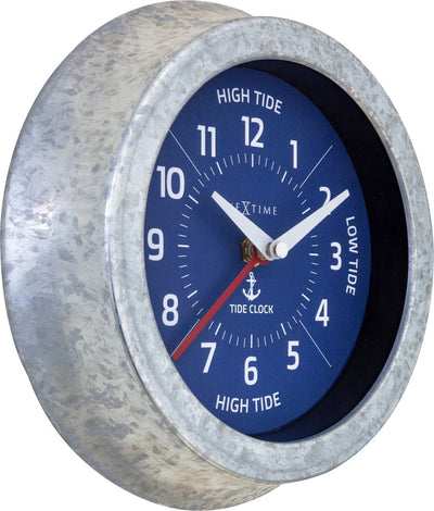Nexttime tide – orologio da parete con maree – 22 cm – metallo – galvanizzato argento blu