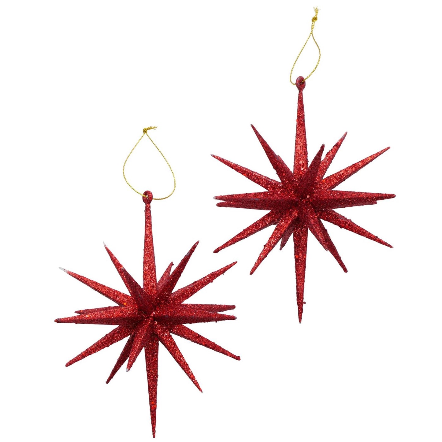 Boltze home Ciondolo natalizio stella glitterata 2 pezzi rosso