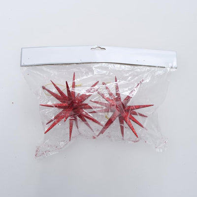 Boltze home Ciondolo natalizio stella glitterata 2 pezzi rosso
