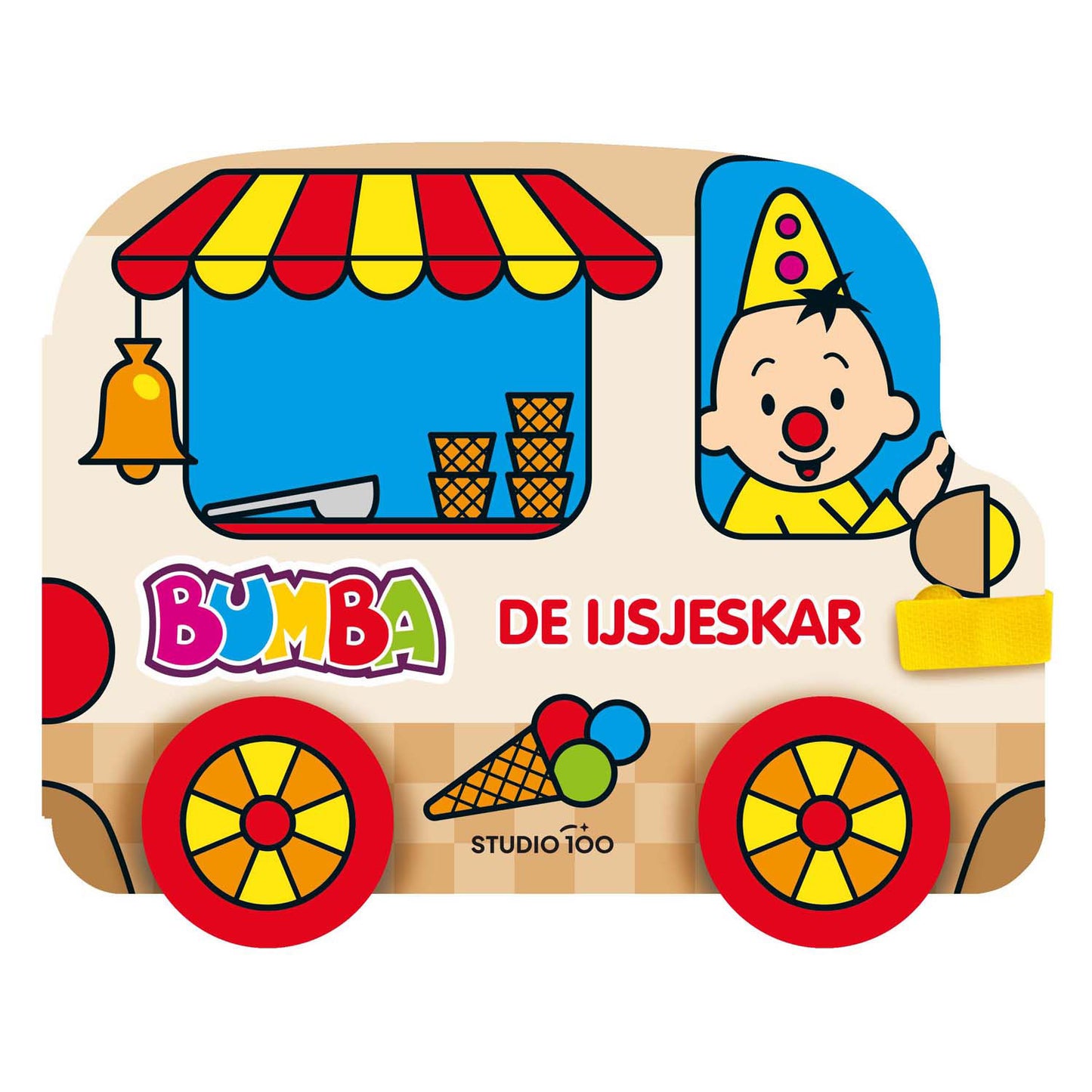 Studio 100 BUMBA CARDBOOD BOOK CON WHEELS - DE IJSJESKAR