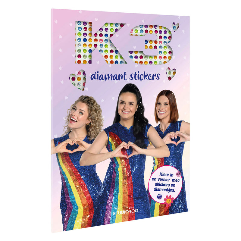 Libro para colorear Studio 100 k3 - pegatinas de diamantes