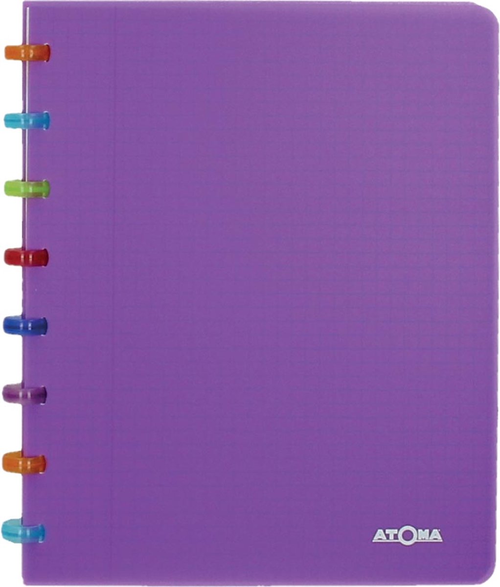 Atoma tutti frutti escritura | pies a5 | 144 páginas | forrado | morado transparente
