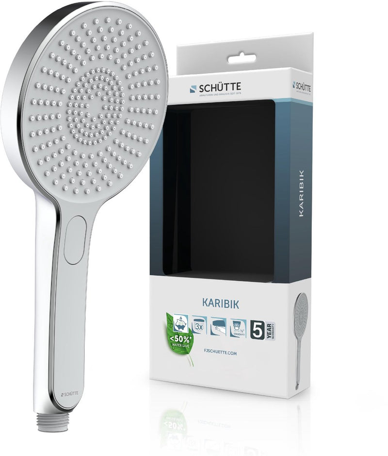 Doccetta Schütte karibik - soffione tondo - cromo grigio chiaro