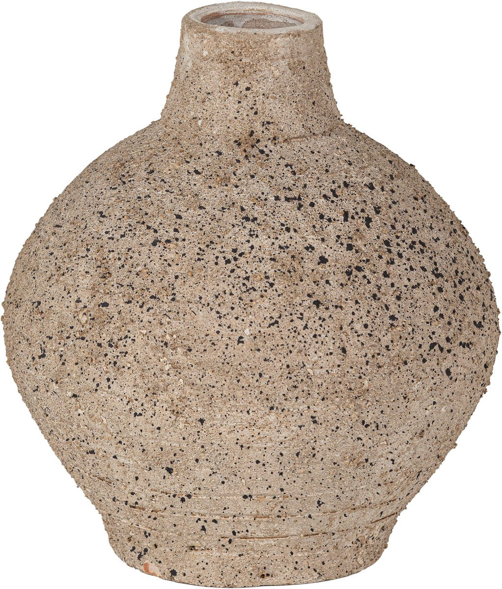 Jarrón decorativo de madera - arcilla - arena - 25x22x22