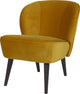 Sillón Woood Sara - terciopelo - ocre - 59x71x70