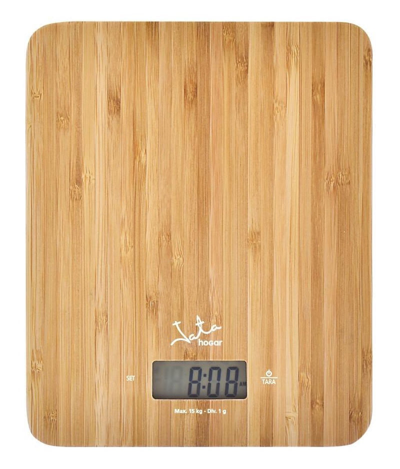 Jata 720 - bilancia da cucina in bambù - pesa fino a 15 kg - con orologio e timer