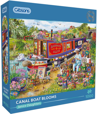 Gibsons - canal boat blooms - janice daughters - 1000 pieces - 68×49cm - jigsaw puzzle for adults