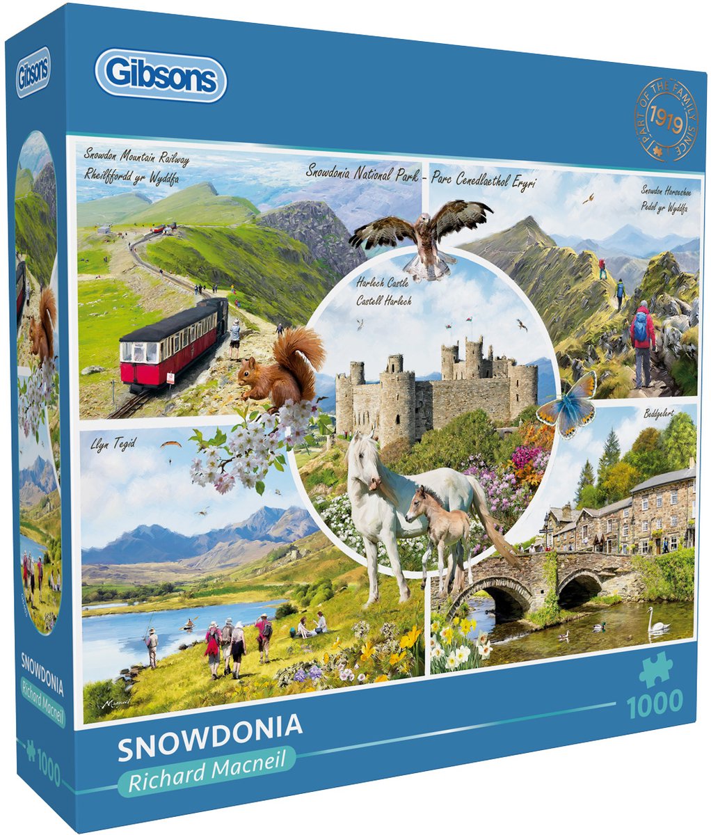 Gibsons - snowdonia - richard macneil - 1000 pezzi - 68×49 cm - puzzle per adulti