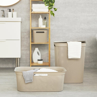 Rotho Fabric Collector Brisen 50 L Cappuccino