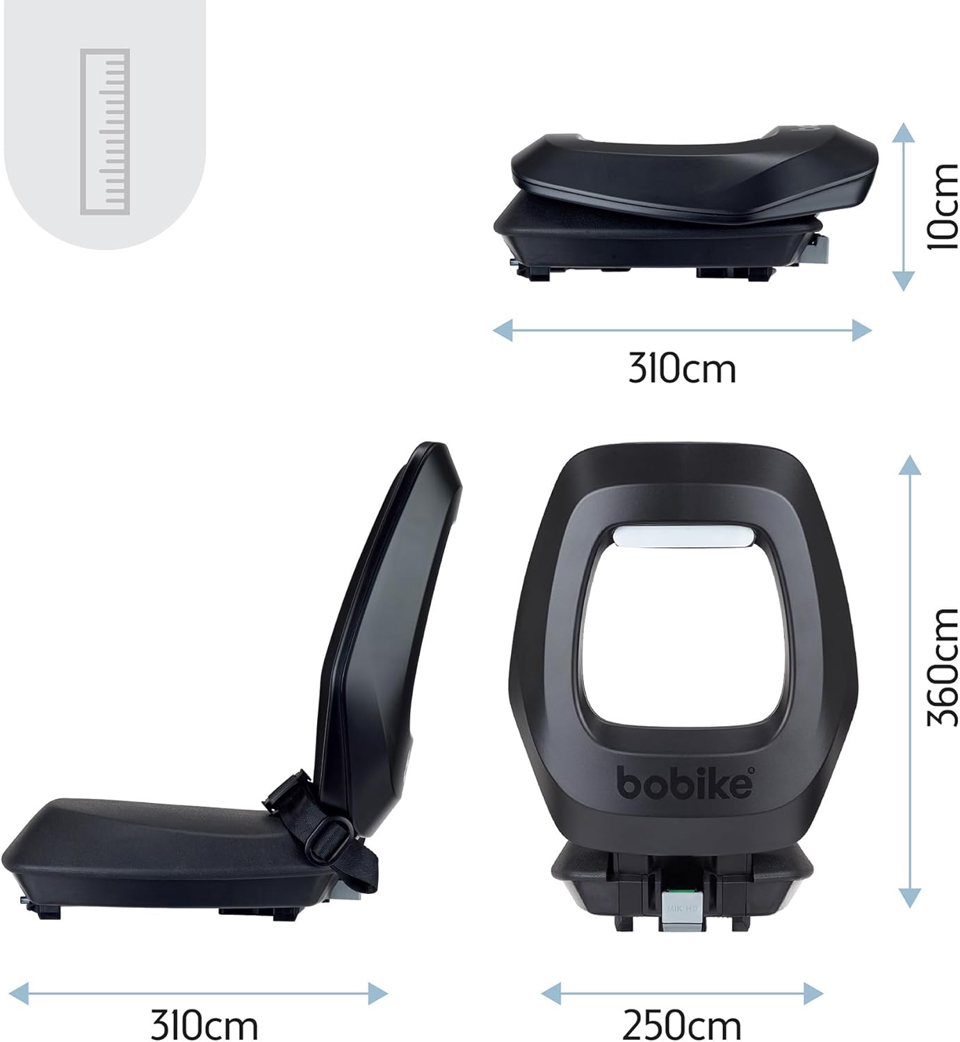 Bobike kinderzitje achter one junior zwart - mik-hd