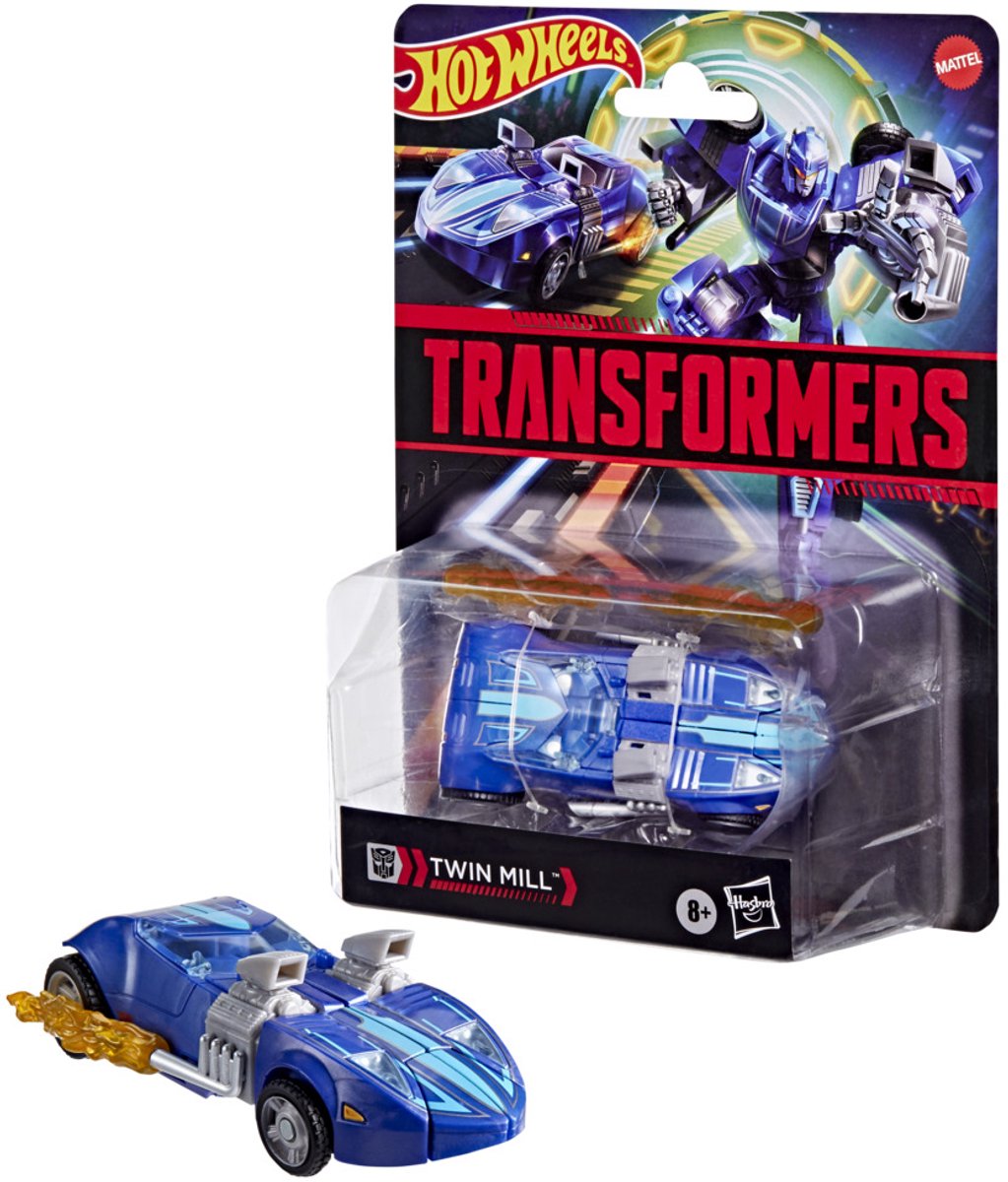 Hasbro hot wheels x transformers action figure twin mill 12 cm action figuur