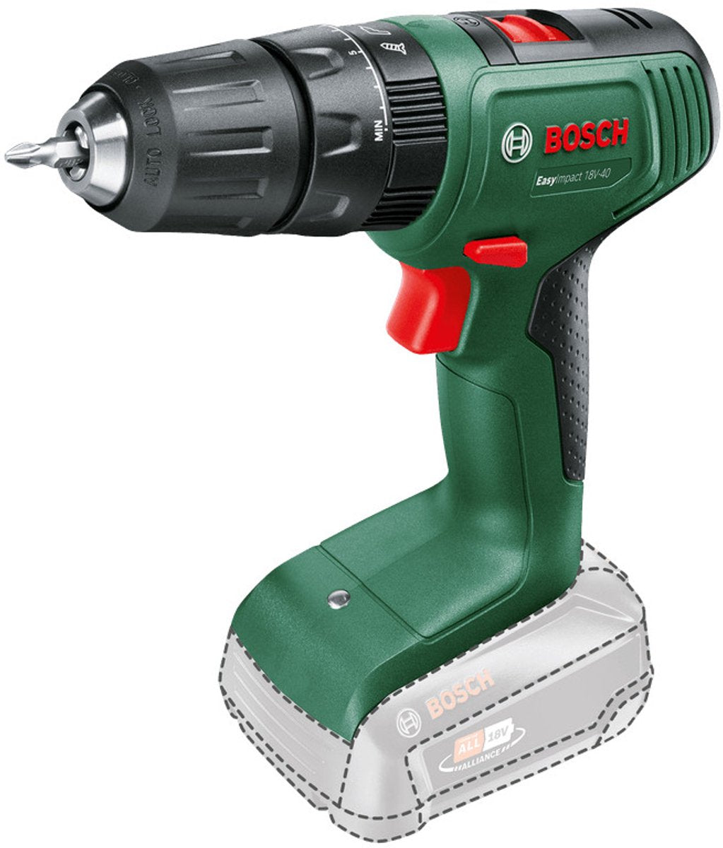 Trapano a percussione a batteria Bosch easyimpact 18v-40 - senza batteria e caricabatterie
