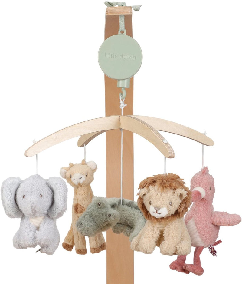 Móvil musical de madera Little Dutch Safari Friends