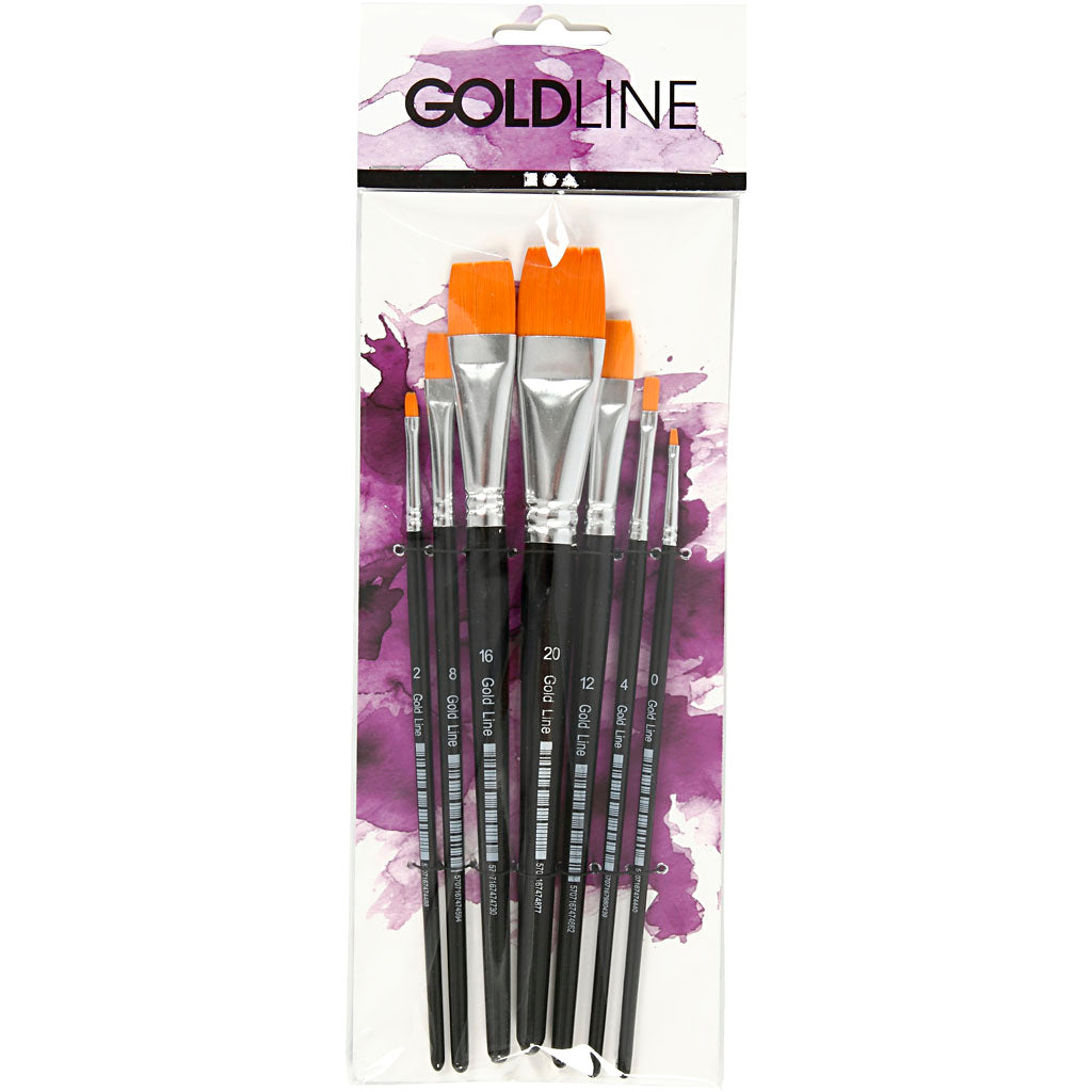 Creative Company Gold Line Brush Flat, 7st.