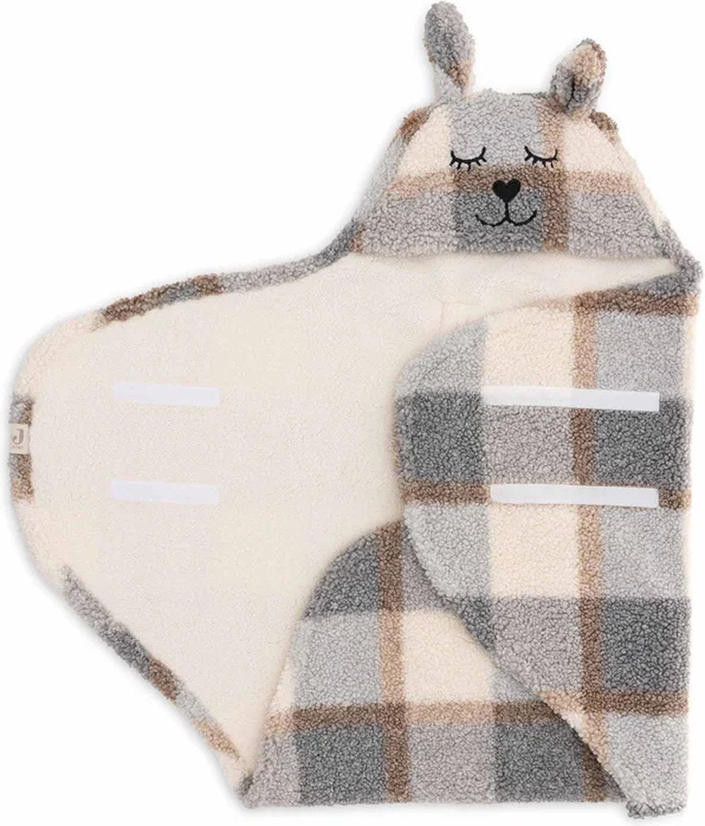 Coperta Jollein per bebè - coniglietto - quadretti bouclé - 100x105 cm