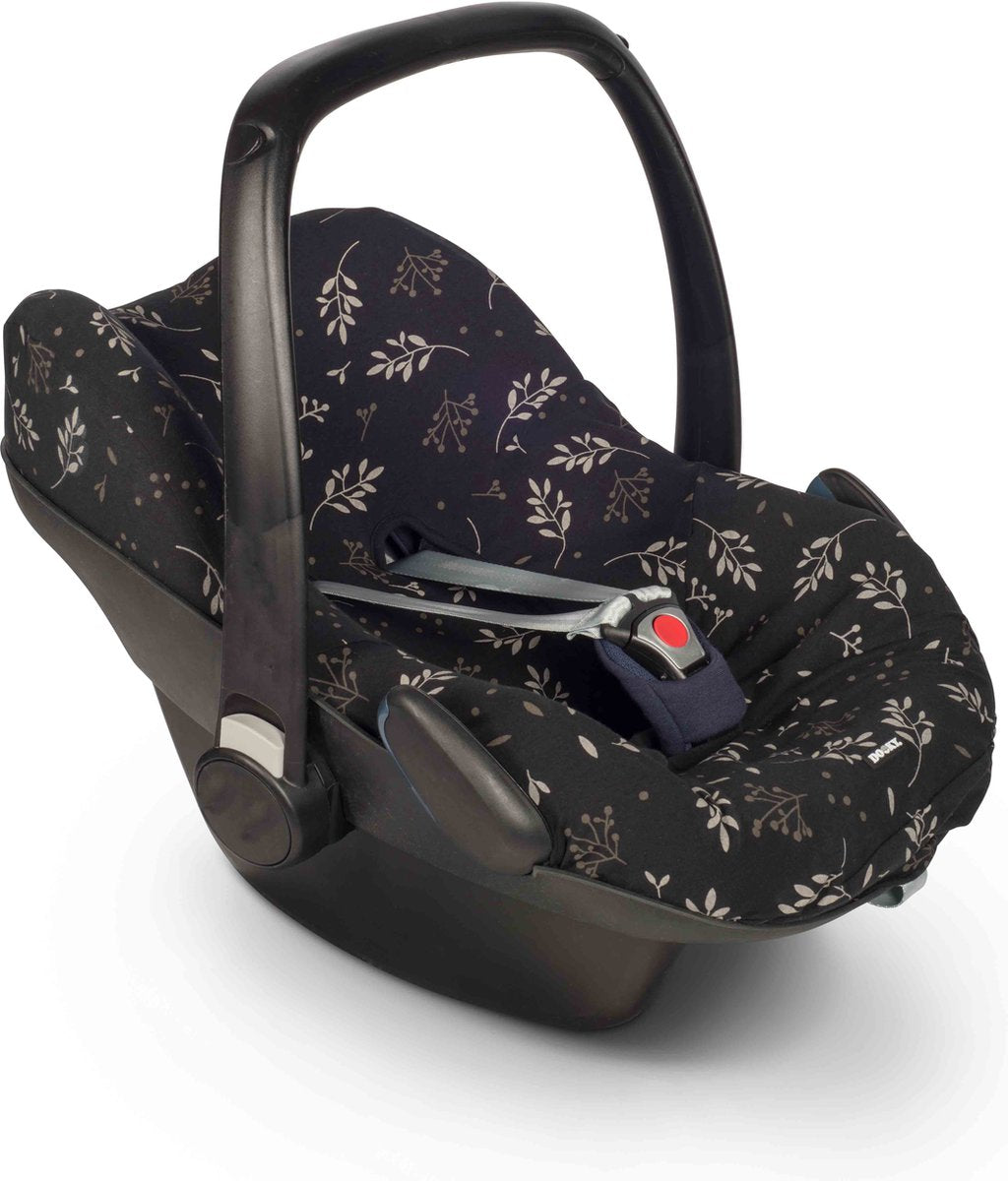 Dooky seat cover 0+ autostoelhoes romantic leaves black - universele autostoelhoes maxi cosi cabriofix, maxi cosi hoes pebble, maxicosi hoes, cybex en meer - autostoelhoes baby universeel