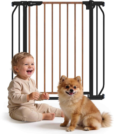 Barrera de seguridad para escaleras Lionelo - 75 a 105 cm para escaleras y puertas - umbral bajo - cierre automático - apertura por ambos lados - puerta para perros - puerta para escaleras - puerta de seguridad - puerta para niños