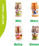 Klorofil set da gioco per la famiglia Nutnut - set di personaggi da gioco - personaggi della famiglia - giocattoli per bambini - simon, betty, marc e mia - da 18 mesi - 4 pezzi