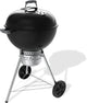 Weber original kettle premium - ø 57 cm grillrooster - houtskoolbarbecue - zwart - gesloten asopvangbak - one-touch reinigingssysteem - 2 duurzame, weerbestendige wielen - dekselthermometer - kras- en roestbestendig - geschikt voor gourmet bbq system