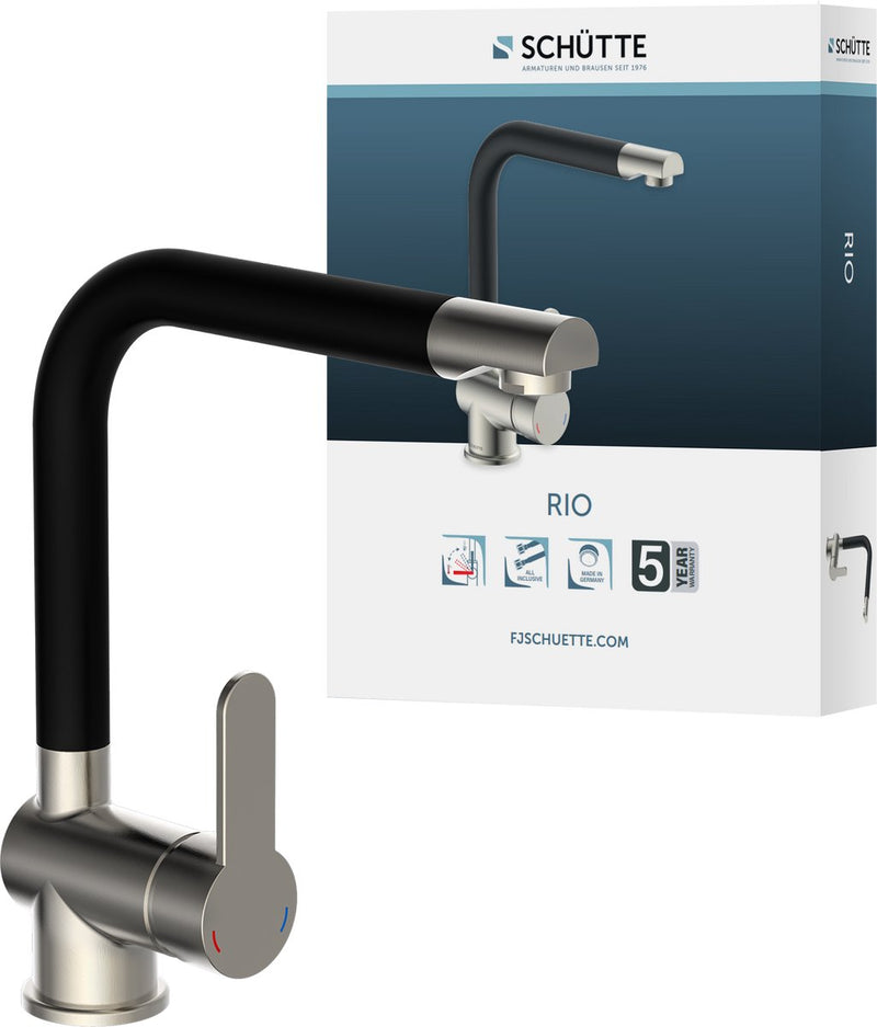 Schütte schütte un mixer bottoni in acciaio inossidabile Rio e nero opaco