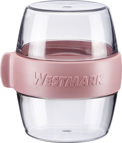 Westmark Pocket Box Mini, pratico contenitore per pasti da viaggio, ideale per yogurt, frutta, verdura, snack, 400 ml (2 x 200 ml), senza BPA, rosa