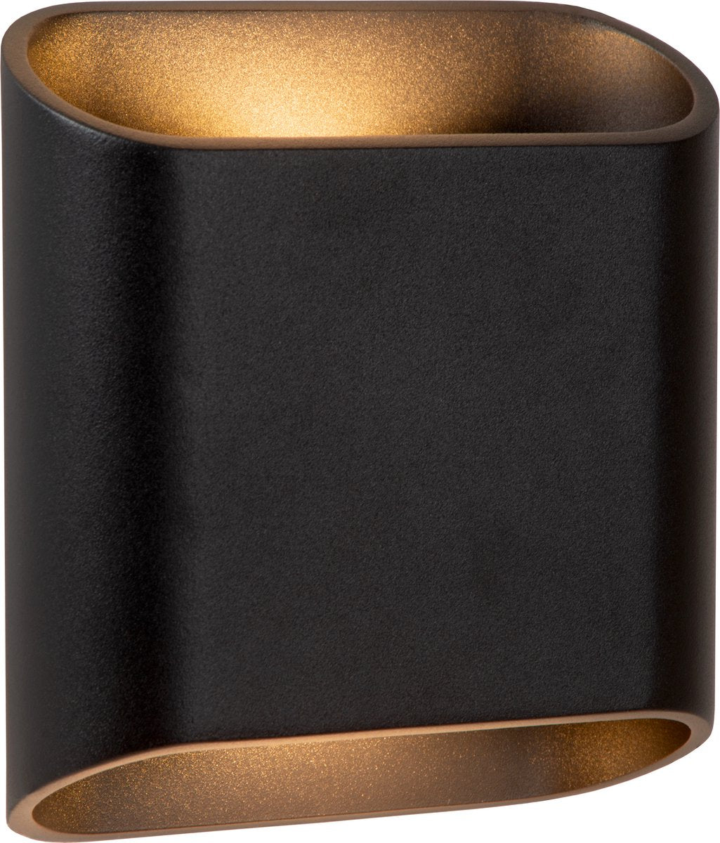 Lucide atila - lampada da parete interno esterno - led dimmerabile - 2x5w 2700k - ip65 - nero