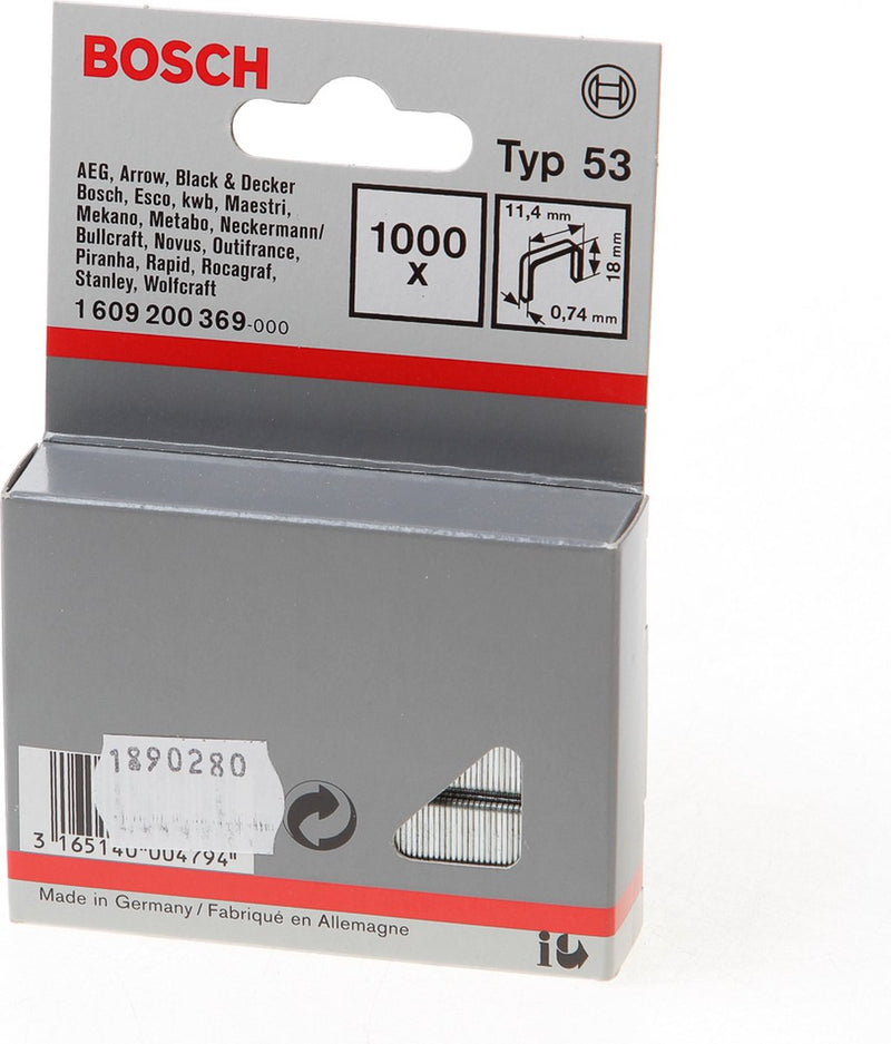 Bosch - no con alambre fino tipo 53 11,4 x 0,74 x 18 mm