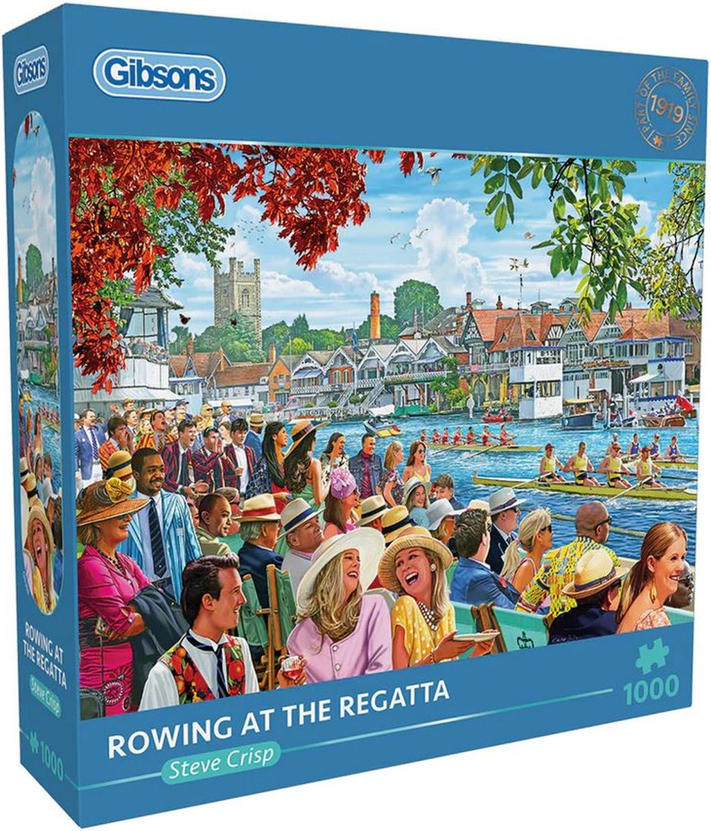 Gibsons - rowing at the regatta (by steve crisp) - 1000 pieces 68×49cm (w×h) - jigsaw puzzle for adults