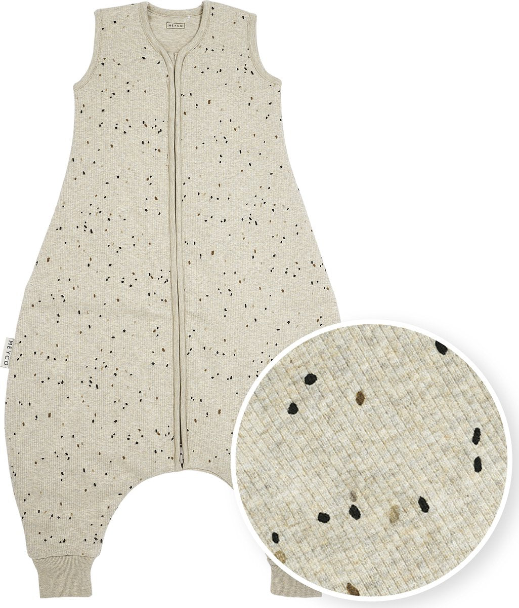 Meyco baby rib mini spot mono de dormir de invierno para bebé - arena melange - 92 cm - 2,0 tog
