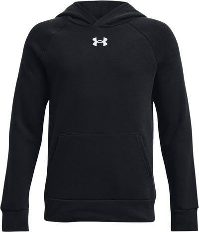 Under armour ua rival polar sudadera con capucha-blk camiseta deportiva para niños - negro - blanco