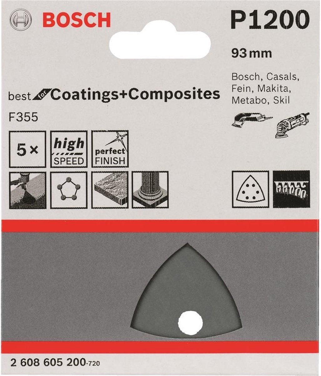 Bosch 5 fogli abrasivi delta best rivestimenti 6.1200