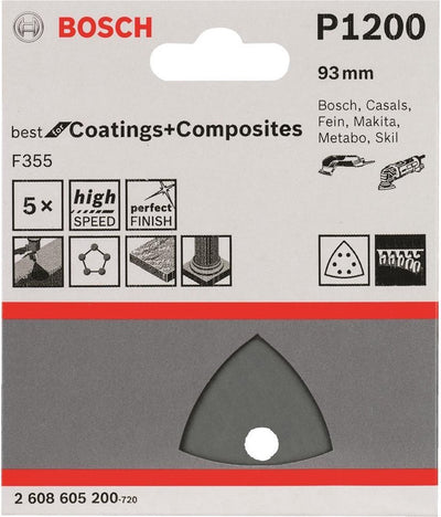 Bosch 5 fogli abrasivi delta best rivestimenti 6.1200