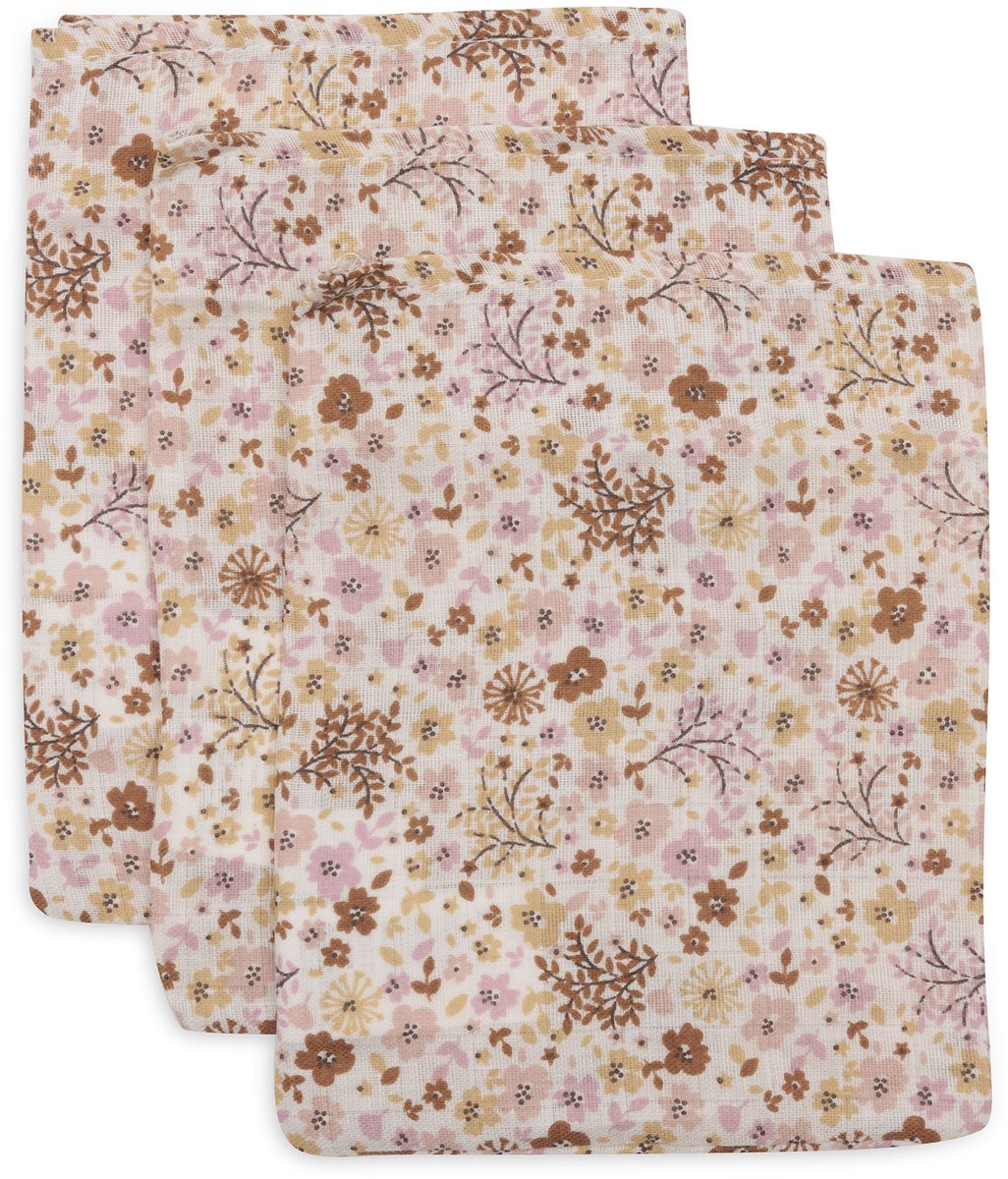 Paños hidrofílicos Jollein 15x20cm - hadas de flores - algodón - 3 piezas
